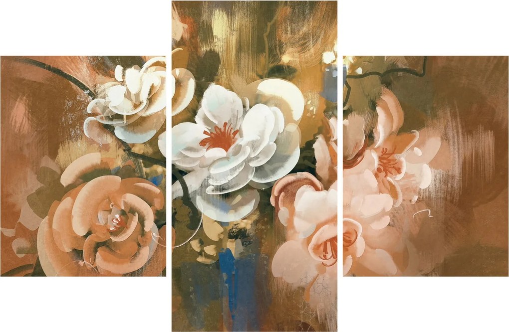 Obraz - Maľovaná kytica kvetov (90x60 cm)