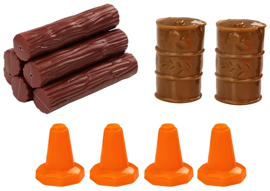 LEAN TOYS Kamión s prívesom a drevom 1:24, svetlá, zvuky – modrá