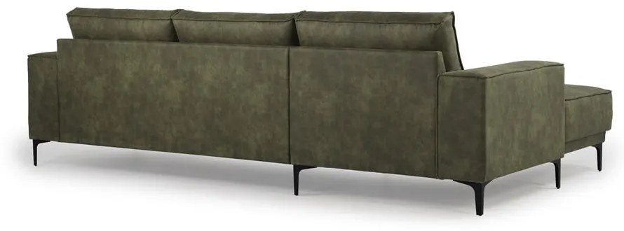 Zelená rohová pohovka z imitácie kože (ľavý roh) Copenhagen – Scandic