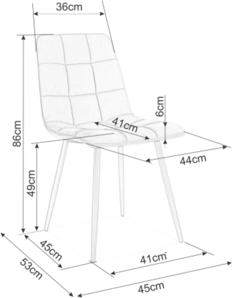 SI Mila Velvet stolička sivý