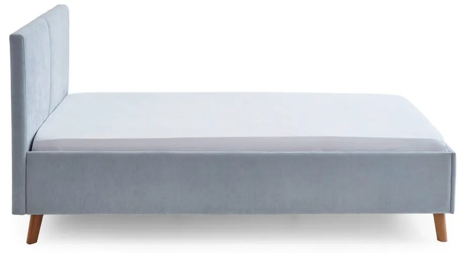 Svetlomodrá čalúnená dvojlôžková posteľ s roštom 140x200 cm Piano – Meise Möbel