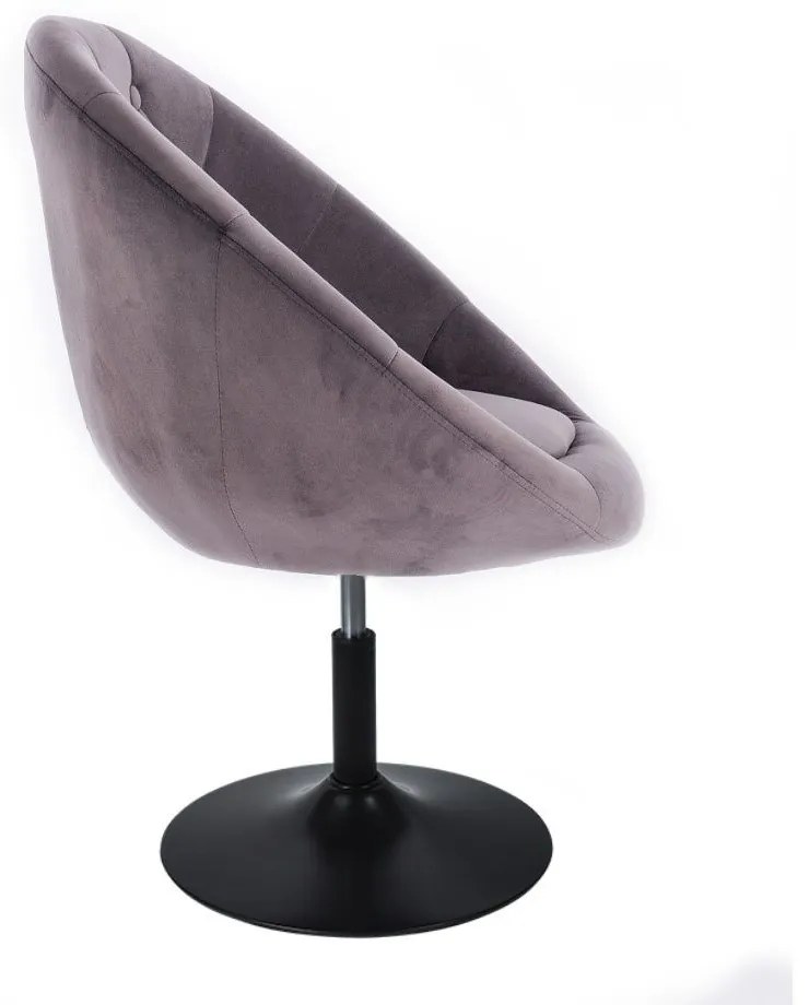 LuxuryForm DESIGN Kreslo VERA VELUR na čiernom tanieri - tmavo šedé