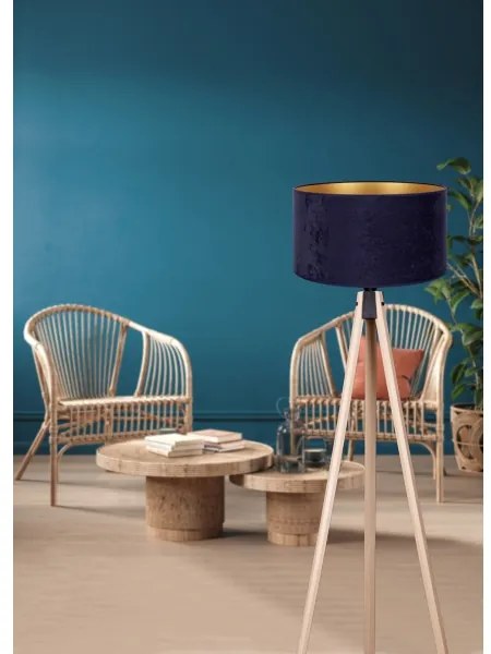 Brilagi - Stojacia lampa VELVET 1xE27/60W/230V béžová/modrá
