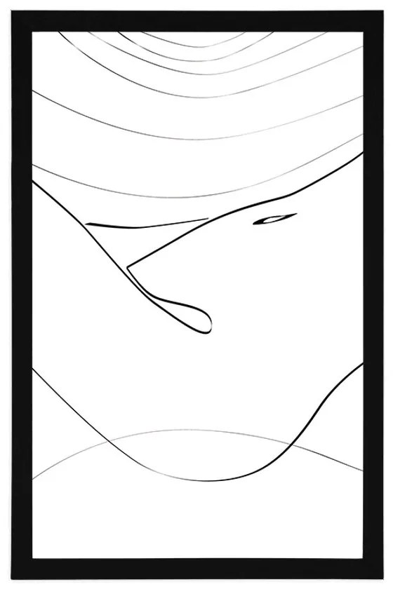 Plagát línia ženského tela - 40x60 black