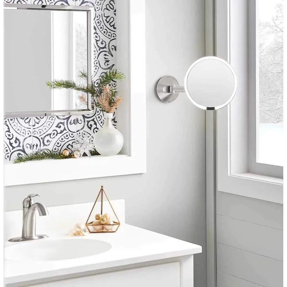 Nástenné/kozmetické zrkadlo s osvetlením/zväčšovacie (5x) ø 20 cm Sensor – simplehuman