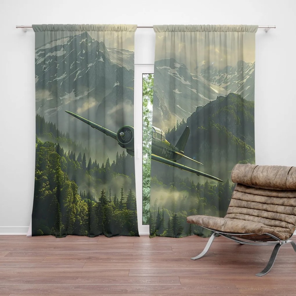 Sablio Záves Bojové lietadlo v horách: 2ks 140x250cm