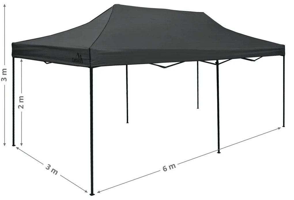 Cattara 13343 Párty stan nožnicový Waterproof, sivá, 3 x 6 m, L