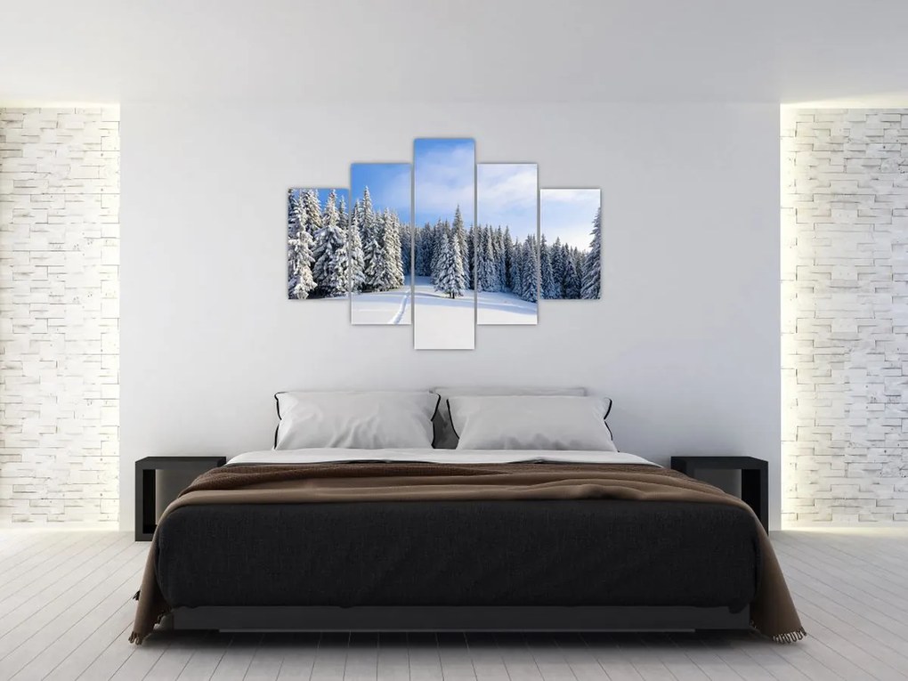 Obraz - Zima v lesoch (150x105 cm)