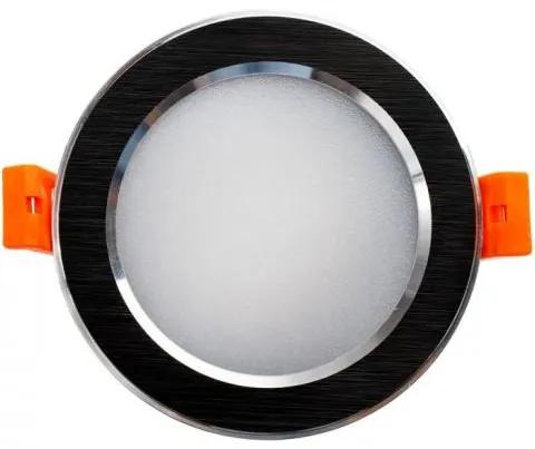 PLX LED podhľadové stropné osvetlenie MARS, 7W, teplá biela, 9,8 cm, okrúhle, čierne