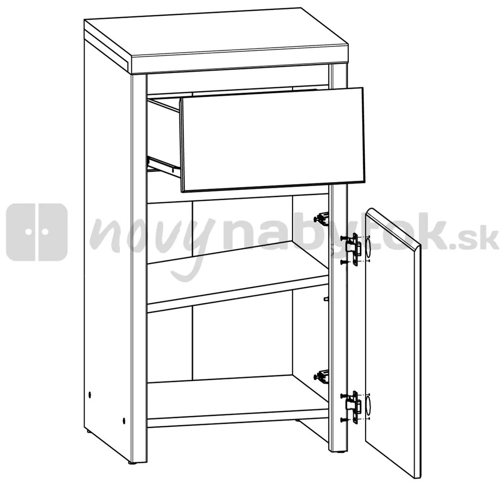 Komoda BRW Kaspian KOM1D1SP (Wenge). Vlastná spoľahlivá doprava až k Vám domov. 735069