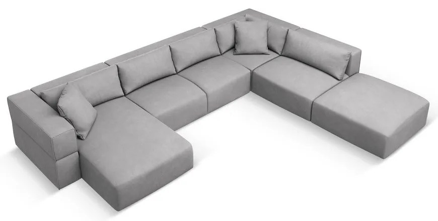 Svetlosivá rohová pohovka do "U", pravý roh Esther – Milo Casa