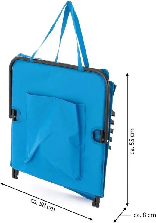 Nastaviteľná plážová podložka s operadlom, modrá, 2 ks