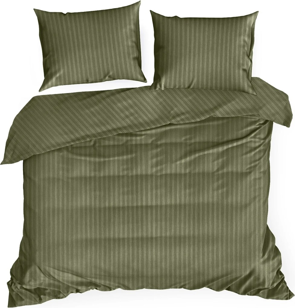 SATÉNOVÉ OBLIEČKY VERA 140X220 CM, 1 KS 70X80 CM OLIVOVÉ