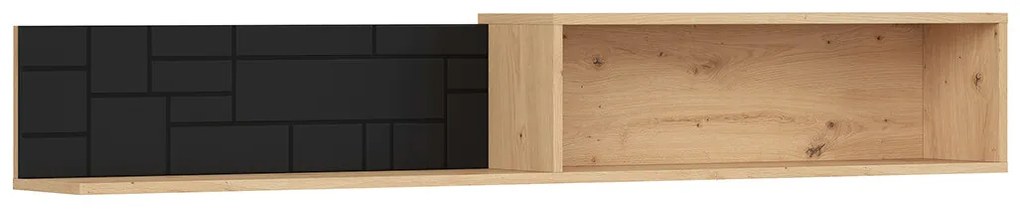 Polica BRW Pont POL/160 (dub artisan + čierna matná). Akcia -17%. Vlastná spoľahlivá doprava až k Vám domov. 1063035
