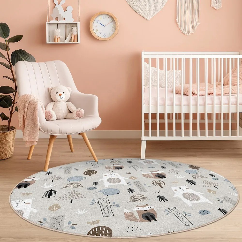 Prateľný detský koberec ø150 cm Forest Friends – Mila Home