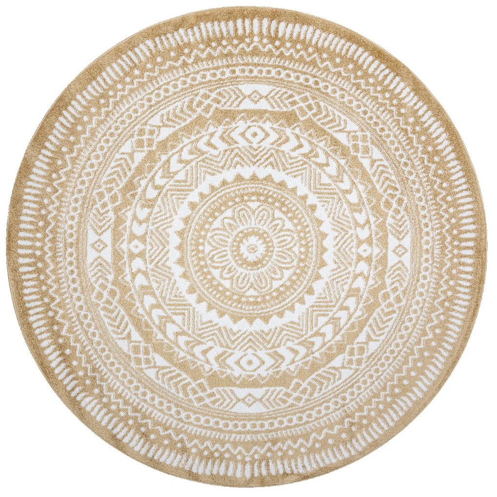 Dywany Łuszczów, Kusový koberec Napkin gold kruh, 140x140 (priemer) kruh, žltá, chodba / predsieň