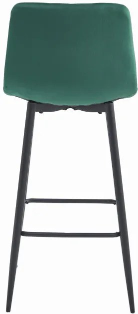 Set dvoch barových stoličiek POZZA zamatové zelené (čierne nohy) 2 ks