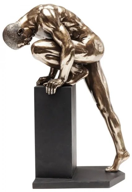 KARE DESIGN Dekoratívny predmet Nude Man Stand 35 cm bronzový 35,5 × 25,5 × 12,5 cm