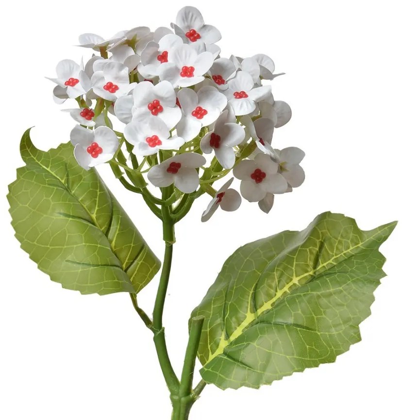 Dekorácia umelá kvetina s bielymi kvetmi - 19*10*37 cm