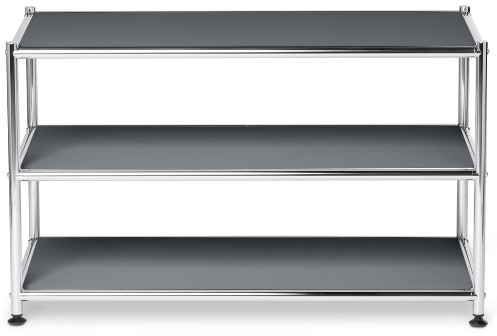 Kovový konferenčný stolík »CN3«, otvorený, sivý