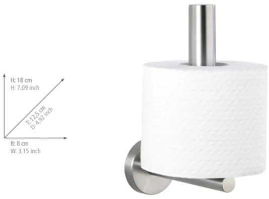 WENKO 19613100 - Držiak na toaletný papier BOSIO MATT 8x18 cm nerez/strieborný