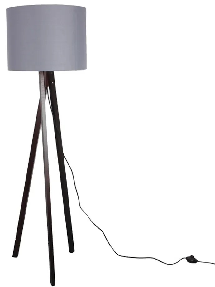 Stojacia lampa, sivá/drevo čierne, LILA TYP 10 LS6062