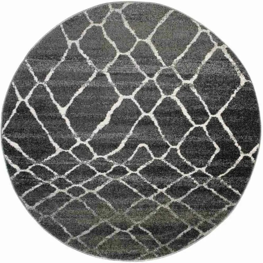 Kusový koberec Bonna antracitový kruh, Velikosti 130x130cm
