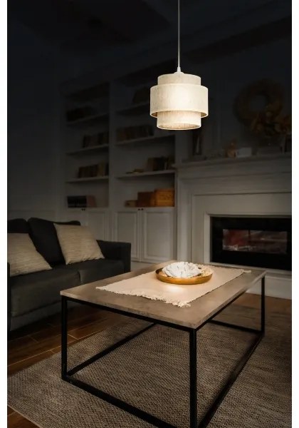 Luster na lane BOHO 1xE27/60W/230V pr. 20 cm biela