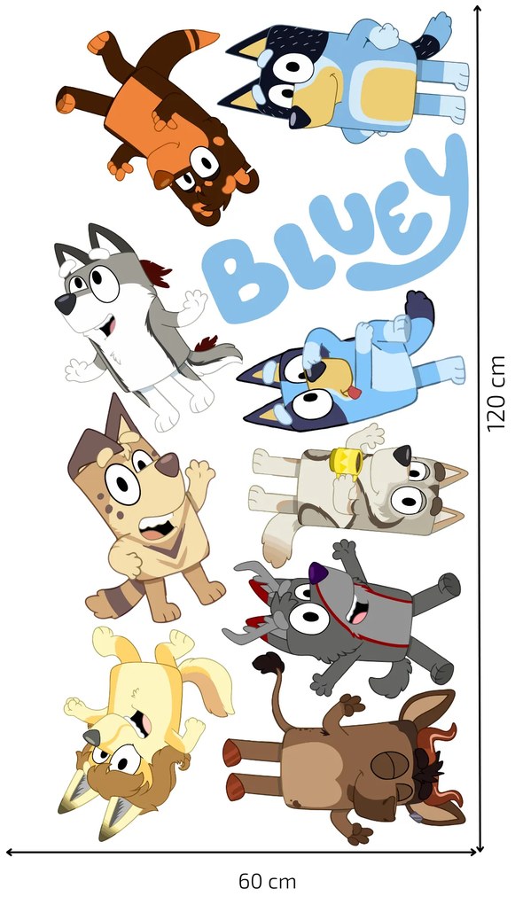 Textilná nálepka na stenu "Bluey 2"