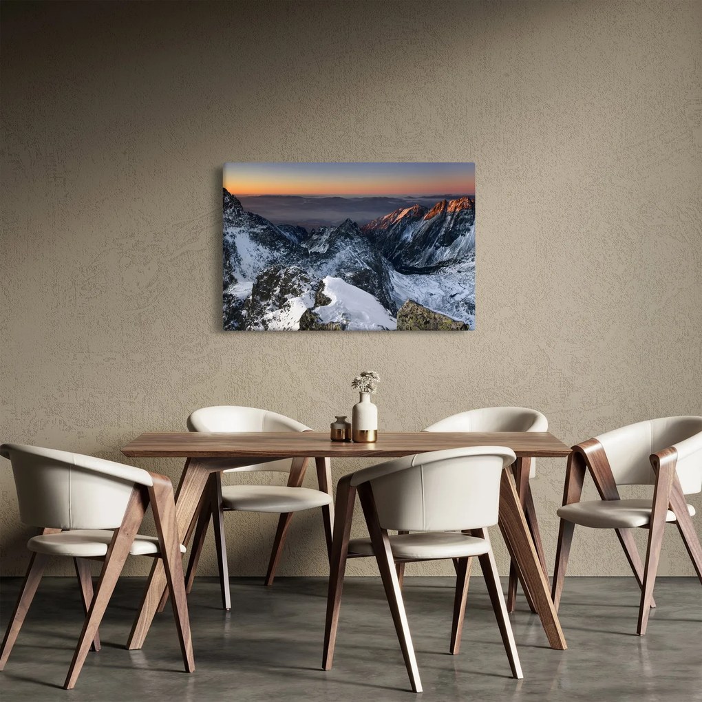 Obraz - Východ slnka v horách (90x60 cm)