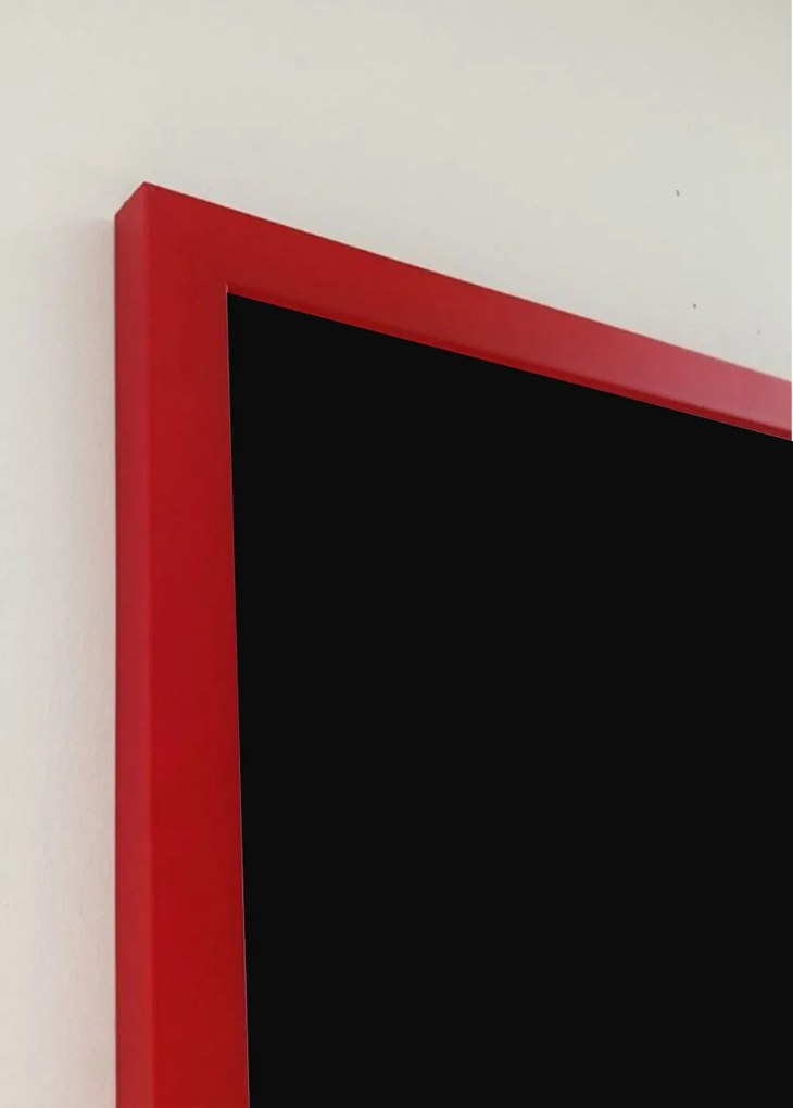 Toptabule.sk Čierna magnetická popisná tabuľa v červenom drevenom ráme COLOR 100×150 cm