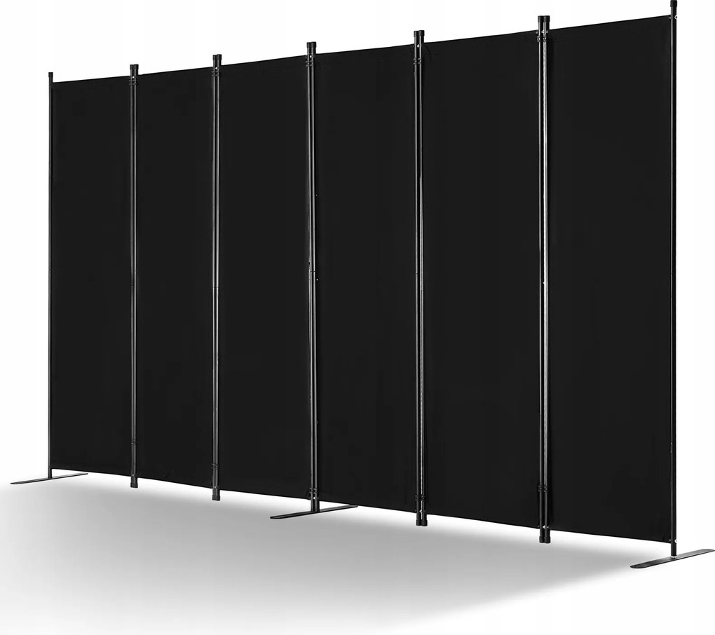 Vevor Pokojový paraván 6-panelový 311 x 180 cm, skladací, čierny, do obývacej izby, kancelárie