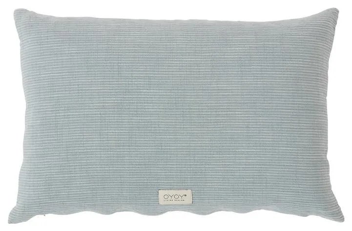OYOY Polštář z organické bavlny Kyoto Dusty Blue 40×60 cm