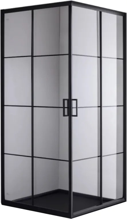 BPS-koupelny Štvorcový sprchovací kút BL32B 90x90 čierna/transparent + vanička SXL02B BL čierna