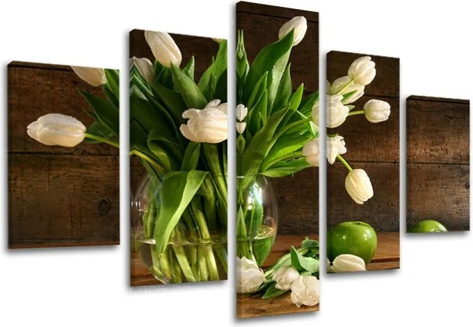 Obraz na stenu 5 dielny KVETY XOBKV113E50 - 100x80 cm