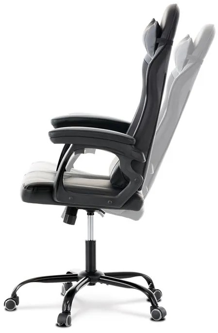 Autronic BONTEC Herné kreslo, hojdací mechanizmus, šedá ekokoža, KA-L626 GREY Farba: Červená