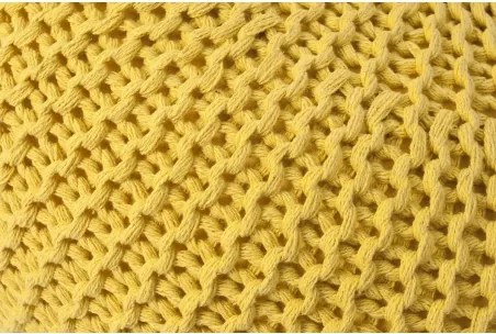 PUF pletený yellow