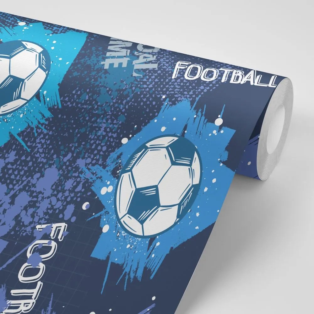 Samolepiaca tapeta futbalová lopta v modrom