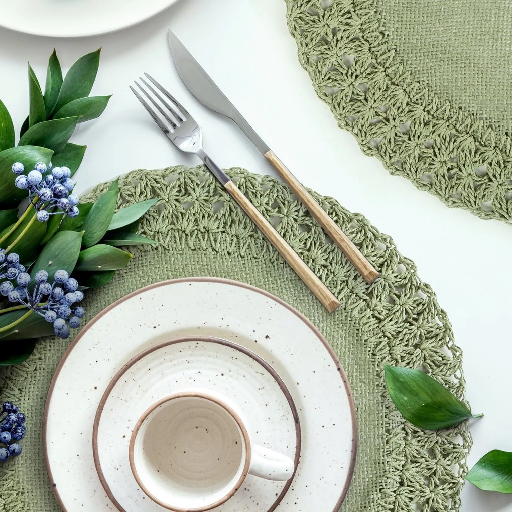 SADA 6 KS PRESTIERANIE NA STÔL BOHO 11 (FI) 38 CM SIVÁ