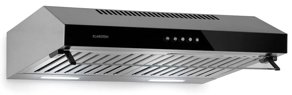 Klarstein Corvette Americana, digestor, 60 cm, podskrinkový, 306 m³/h, nehrdzavejúca oceľ, čierny