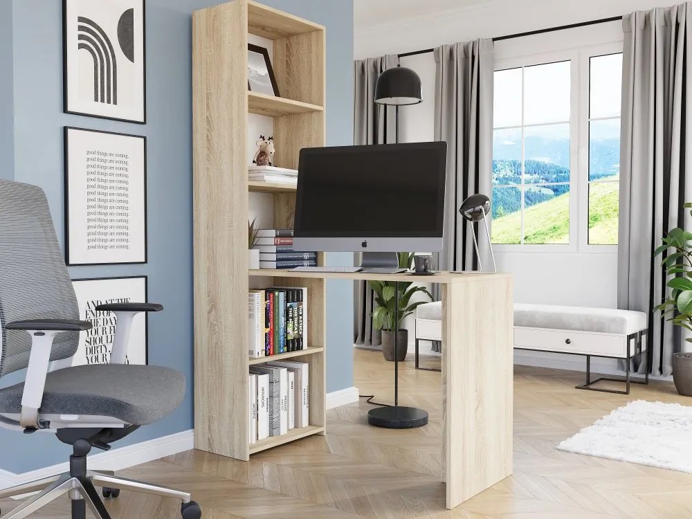 Písací stôl s regálom MODERN B-50S – 120 x 50 x 180 cm - rôzne farebné prevedenia artisan mix antracit