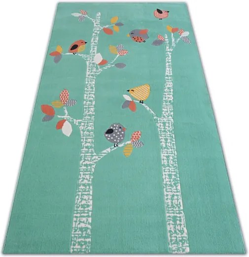 MAXMAX Detský kusový koberec Vtáčiky - zelený