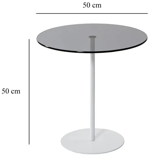 Odkladací stolík CHILL 50x50 cm biela/čierna
