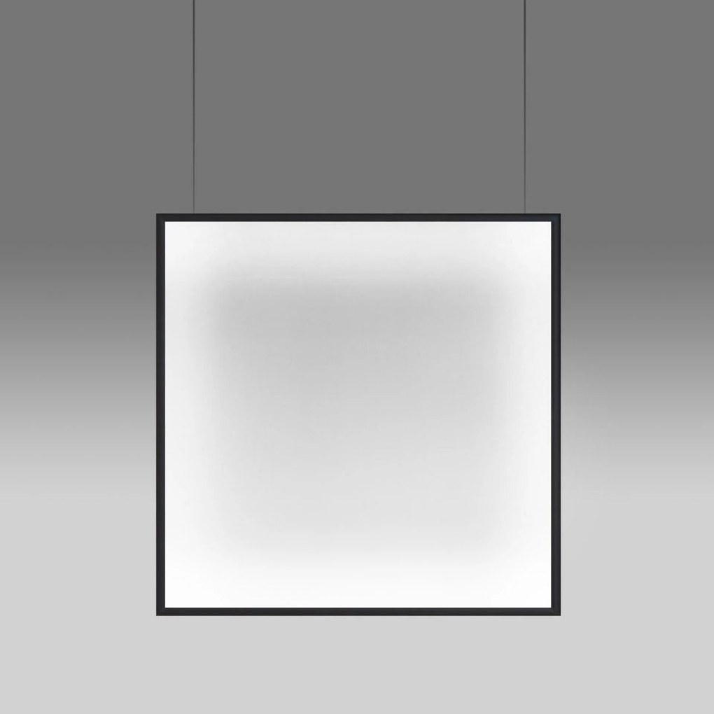 Artemide Discovery Space štvorcové Led svietidlo, čierne, Bluetooth, 90x90 cm