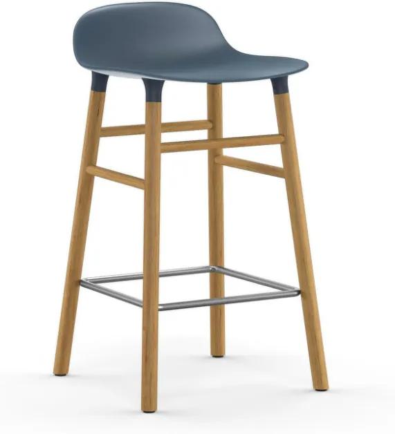 Normann Copenhagen Barová stolička Form 65 cm, blue/oak