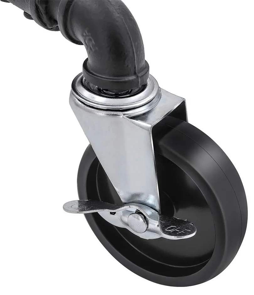 Dvojitý pojazdný stojan na oblečenie, čierny