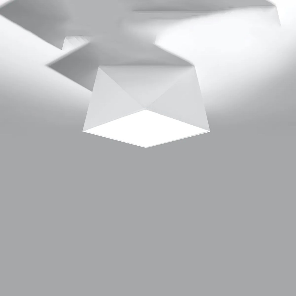Stropné svietidlo Hexa, 1x biele plastové tienidlo, (biely plast), (25 cm)