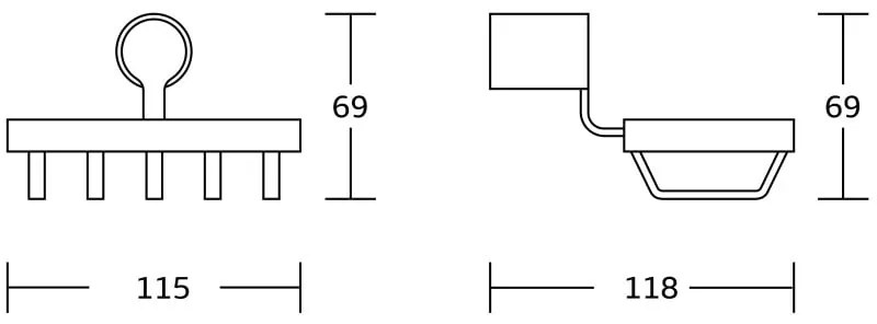 Mexen Base, nástenná mydelnička, čierna matná, 7088251-70