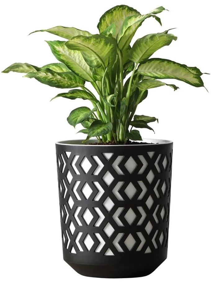 PLASTOVÝ KVETINÁČ ETNIC 20X19 CM ČIERNA