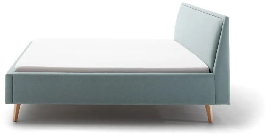 Modrá/sivá čalúnená dvojlôžková posteľ s úložným priestorom s roštom 160x200 cm Frieda – Meise Möbel